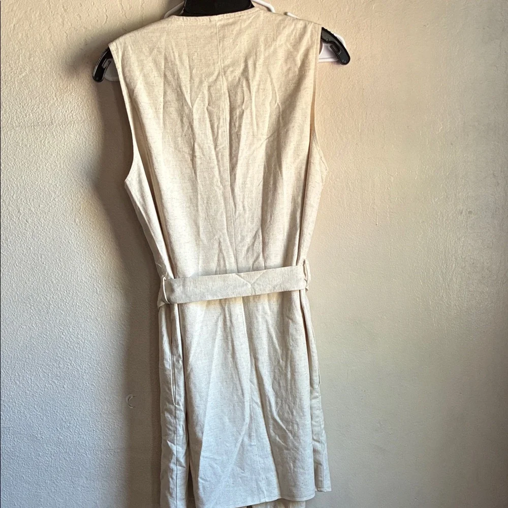 Vince Beige Button-Down Mini Dress - Picture 7 of 8